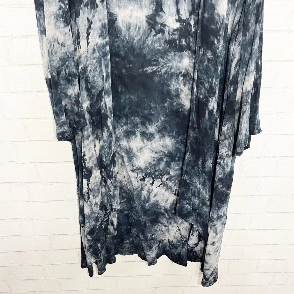Torrid Blue Tie Dye Gauze Kimono Duster Layering Piece Woman's Plus Size 1X - Picture 3 of 8